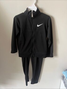 Nike Black & White Kids Zip-Up Track Set